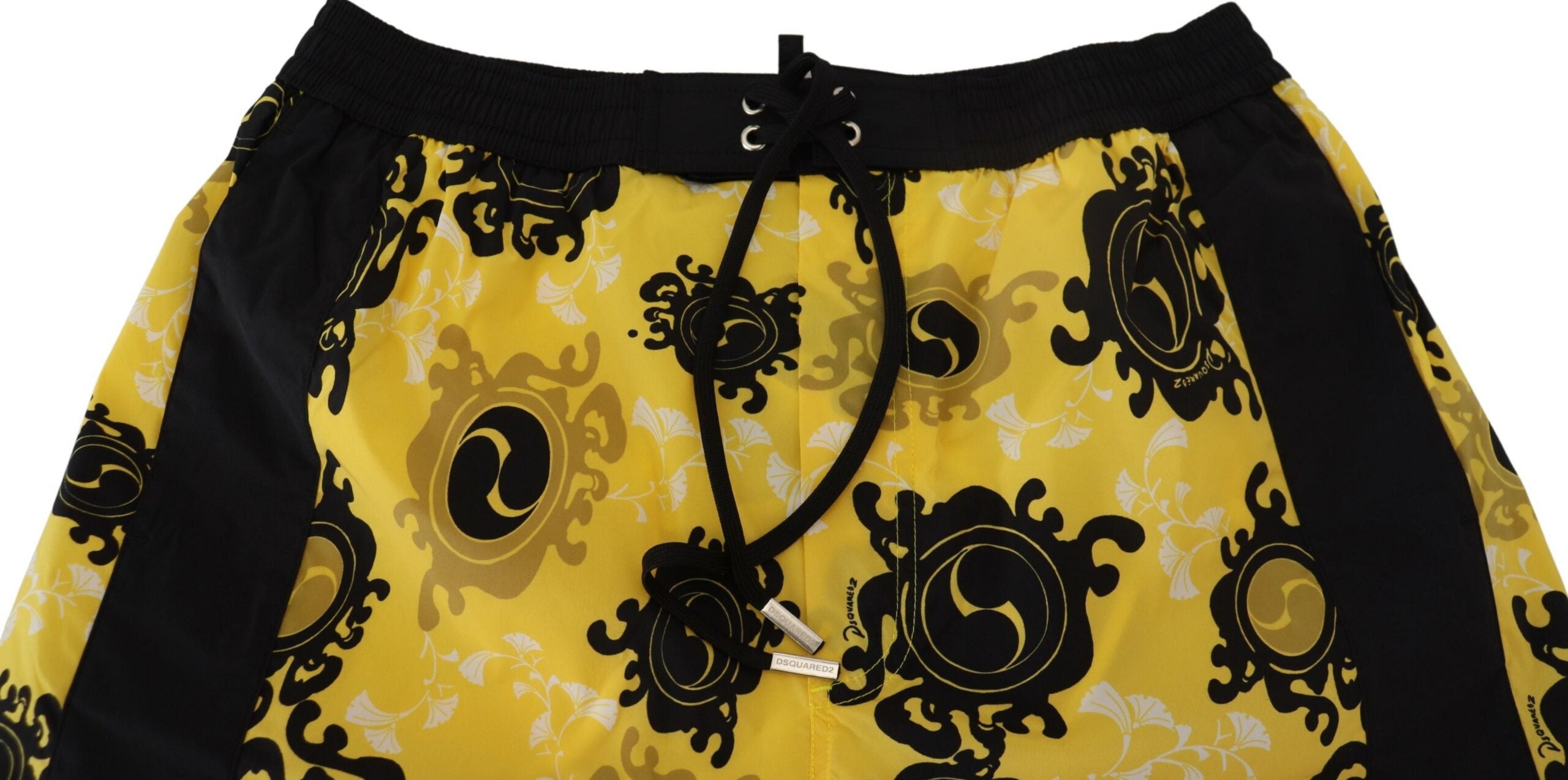 Dsquared² Sarı blok desenli deniz şortu boxer